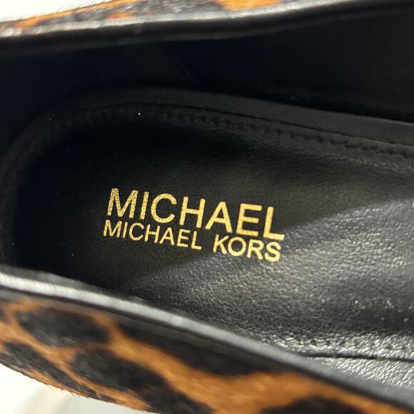 Michael Michael Kors Calf Hair Leopard Print Chunky Heel Pumps Heels Size 8 - Picture 9 of 11
